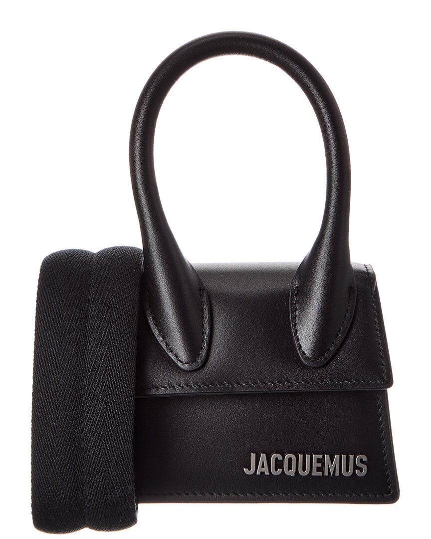 Jacquemus Le Chiquito Homme Leather Shoulder Bag In Black