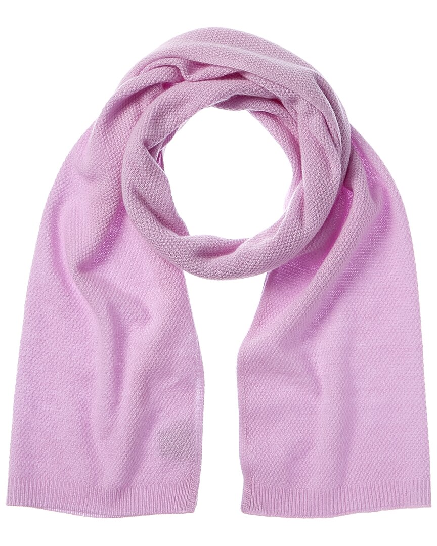 Phenix Lightweight Moss Stitch Cashmere Scarf In Purple