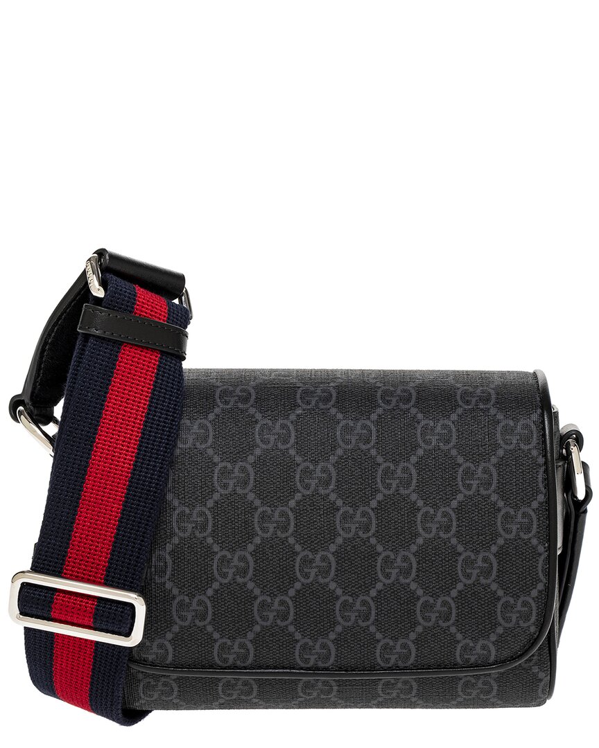 Gucci Gg Mini Faux Leather Crossbody Bag In Black