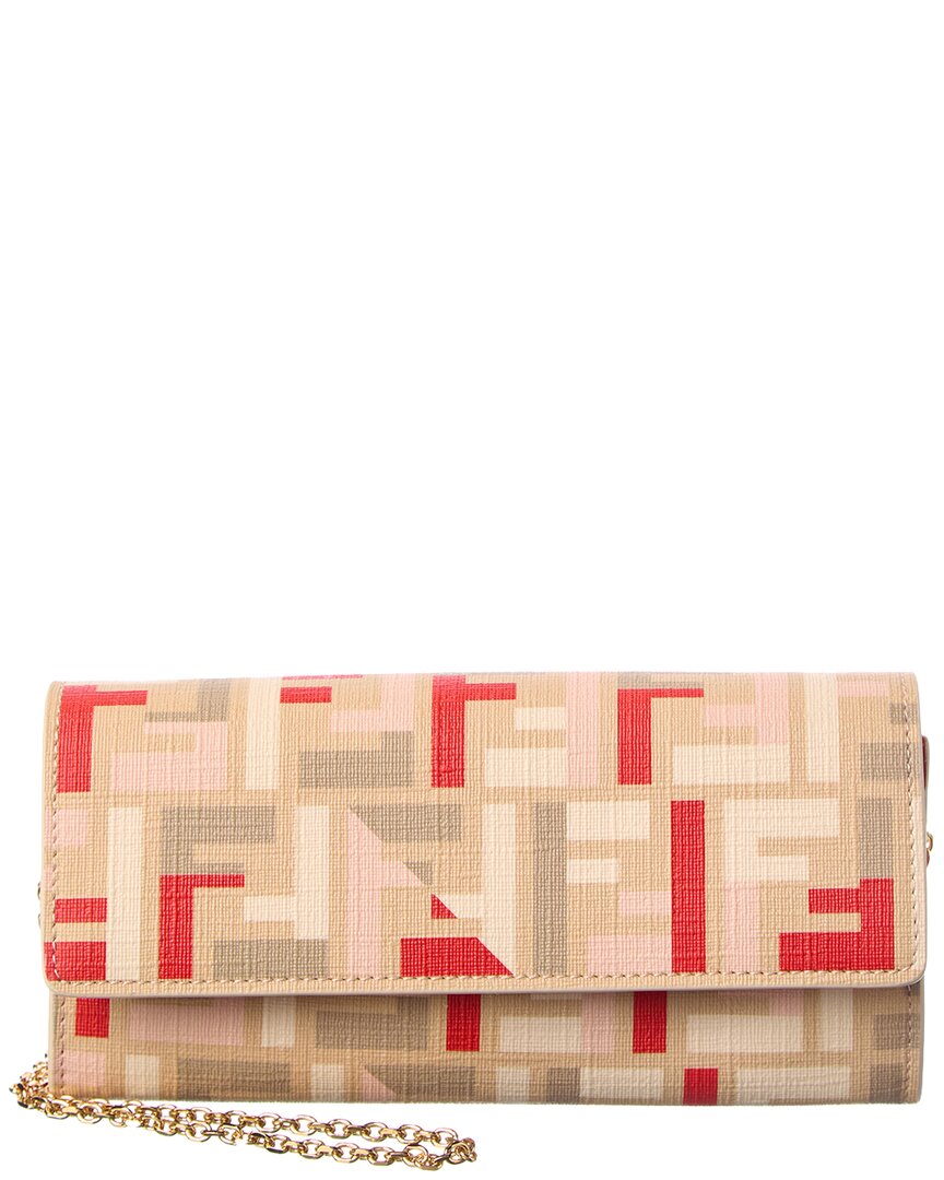 Fendi Roma Ff Wallet On Chain In Neutral