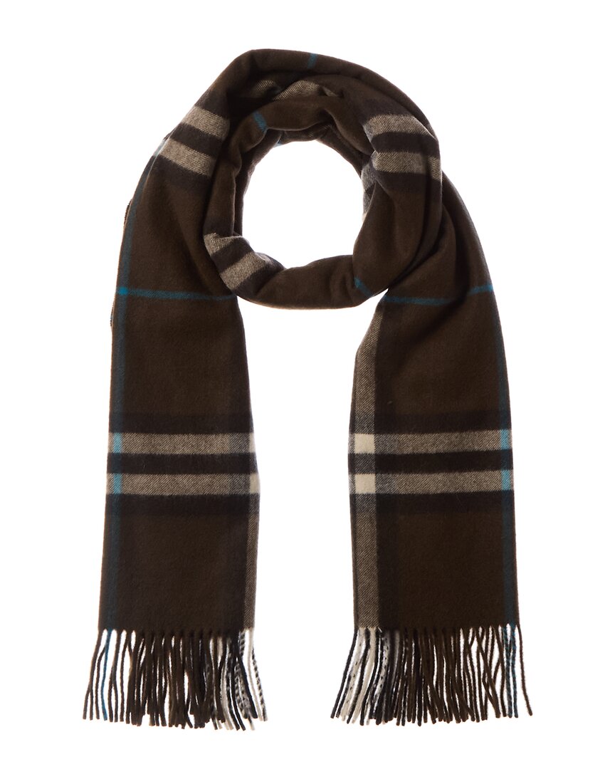 Burberry Wide Check Cashmere Scarf In Brown