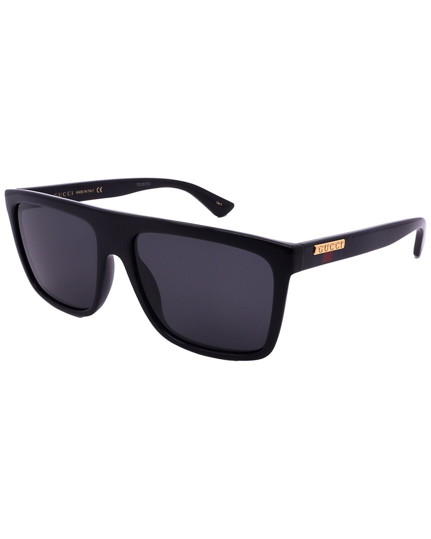 Shop Gucci Men's Gg0748s 59mm Sunglasses In Black