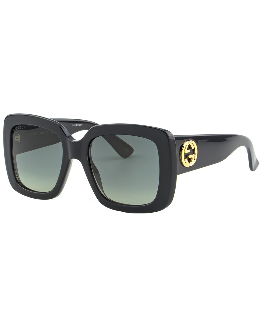 Shop Gucci Women's Gg0141sn 53mm Sunglasses In Black