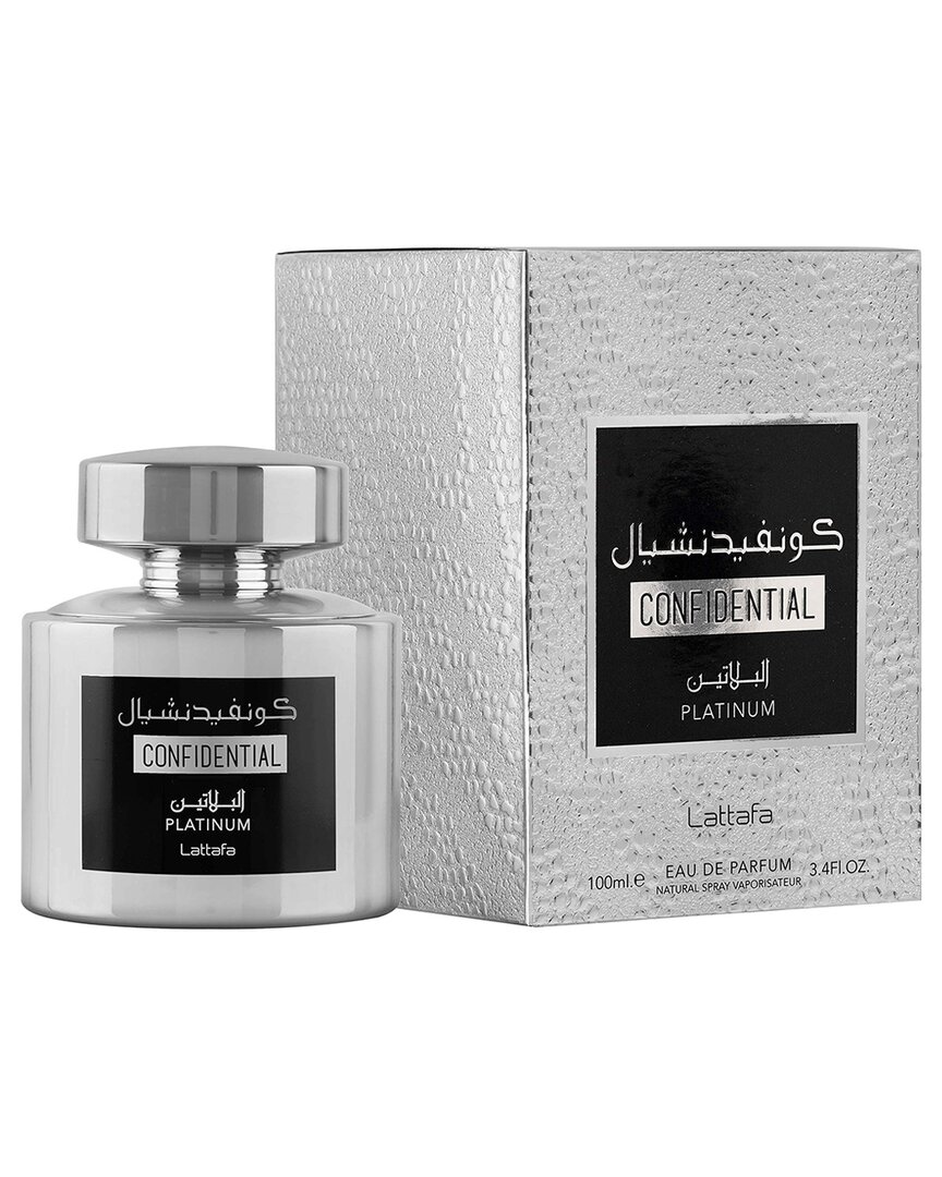 Lattafa Unisex 3.4oz Confidential Platinum Edp Spray
