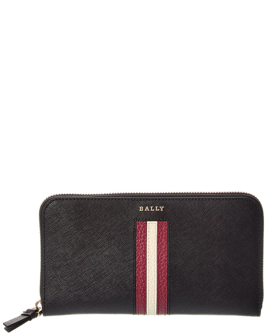 Bally Sorissa Leather Zip Around Wallet In Black