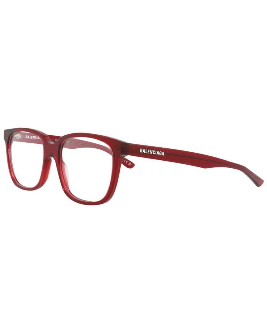 Balenciaga Unisex Bb0078o 53mm Optical Frames In Burgundy