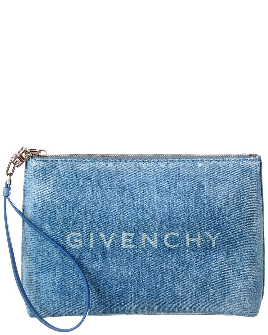 Givenchy Denim Travel Pouch In Blue