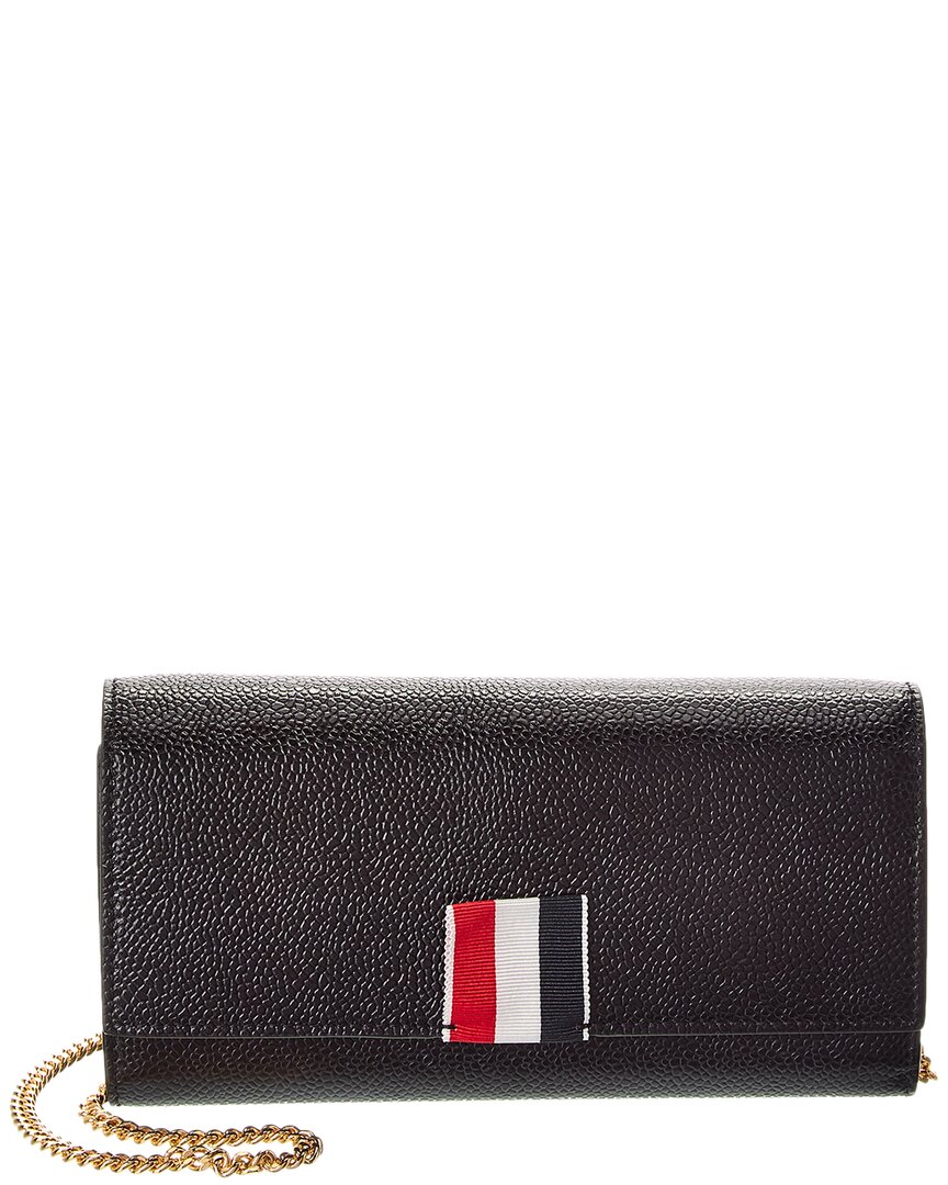 Thom Browne Flap Leather Wallet On Chain