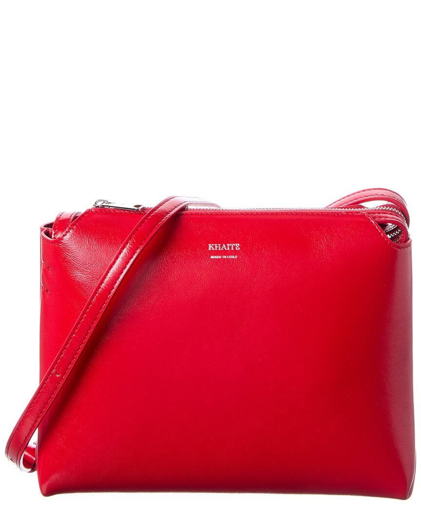 Khaite Lina Leather Crossbody In Red