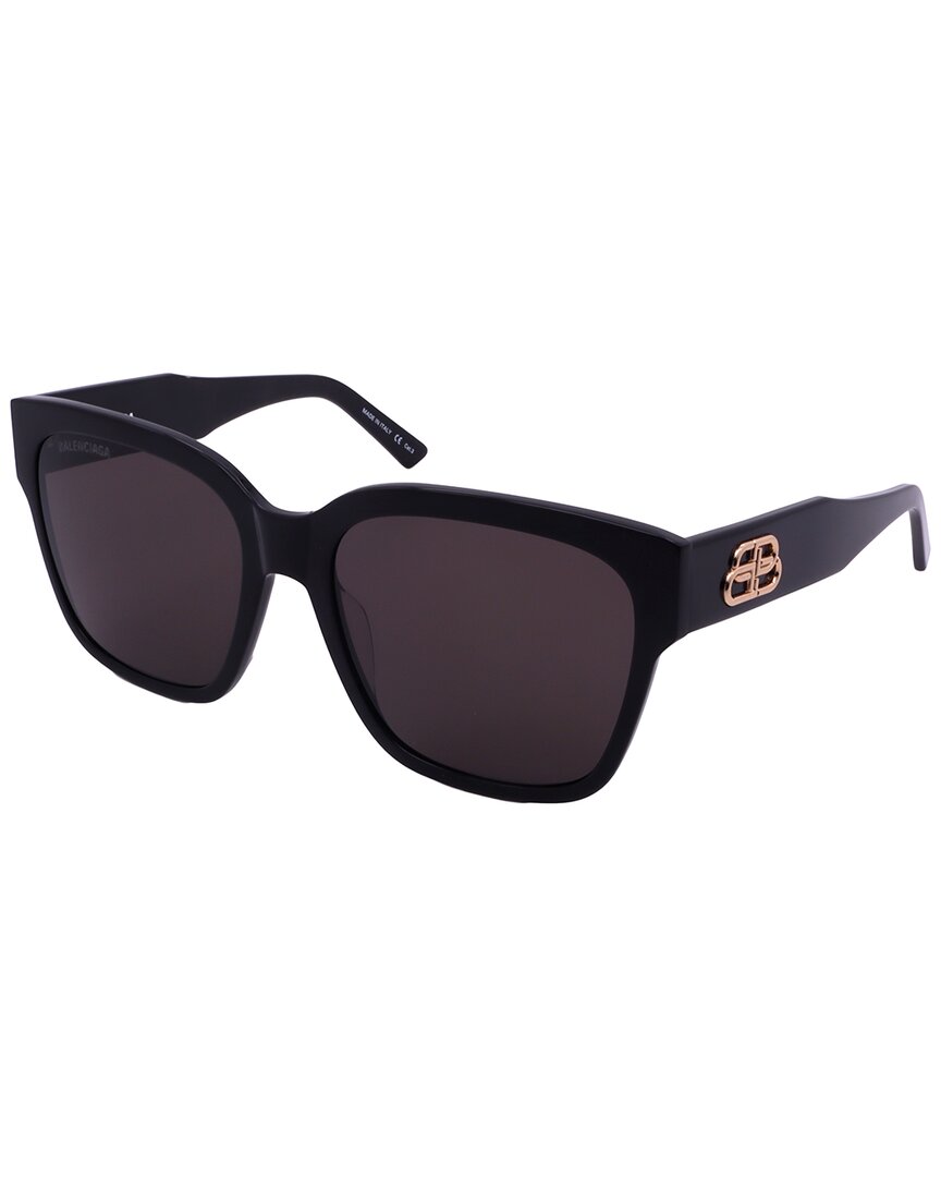 Shop Balenciaga Women's Bb0056s 55mm Sunglasses In Black