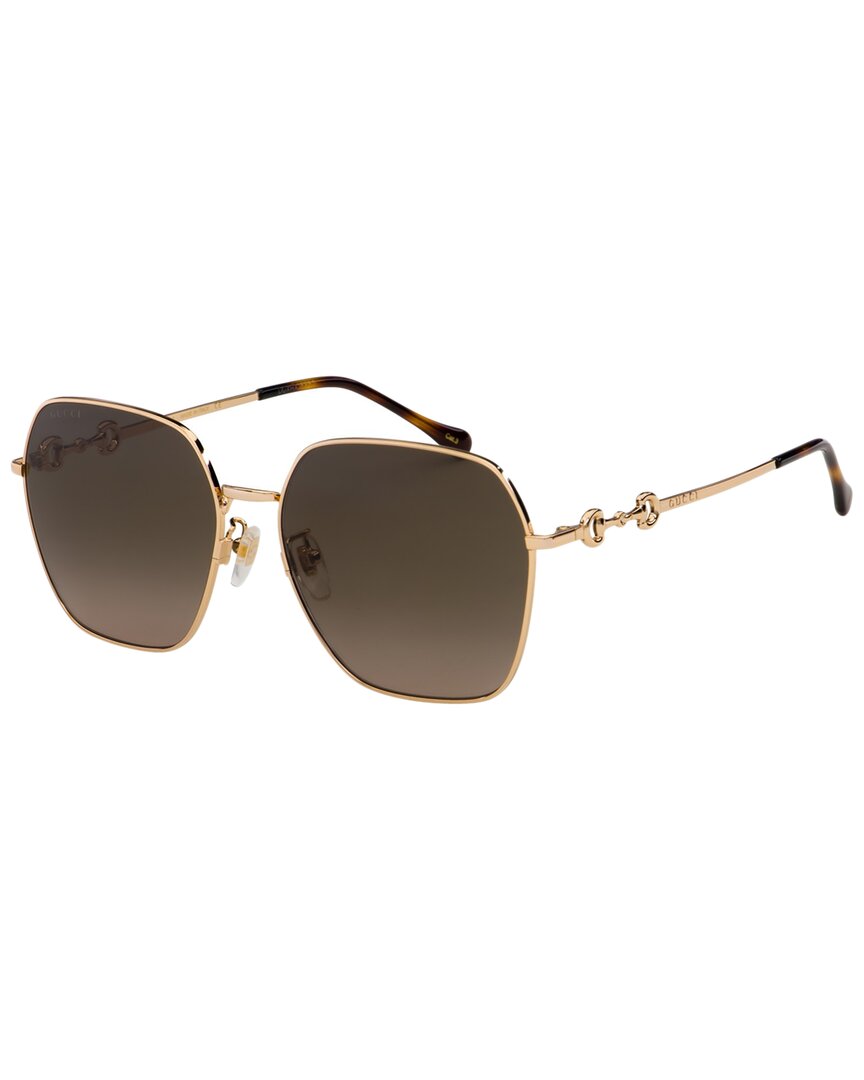 Gucci Gg0882sa Gold Female Sunglasses In Grey | ModeSens