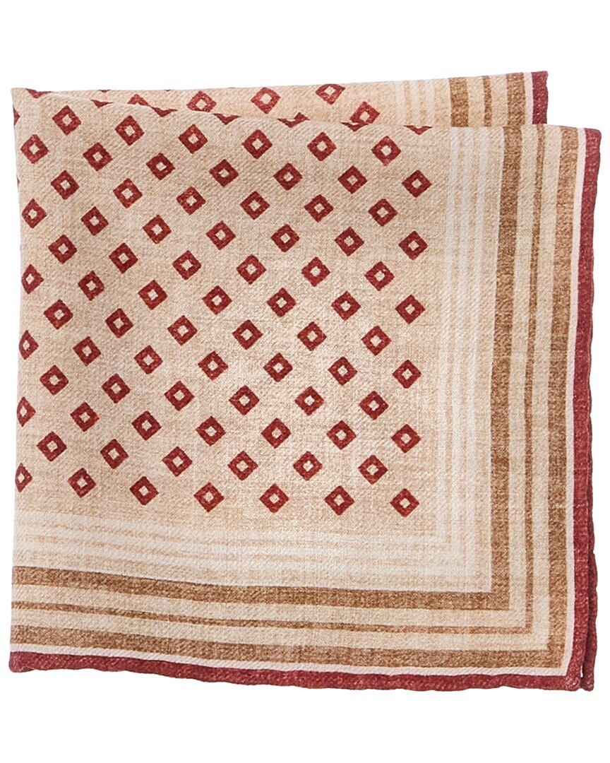 Brunello Cucinelli Silk Pocket Square In Gold