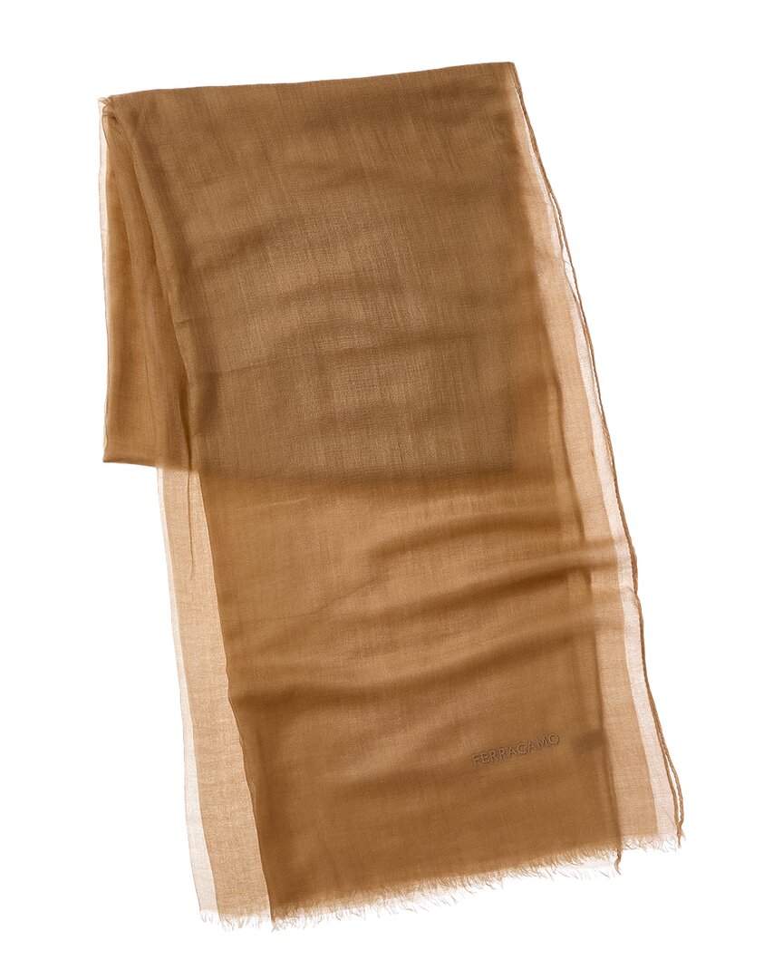 Ferragamo Nuvola Cashmere Scarf In Beige