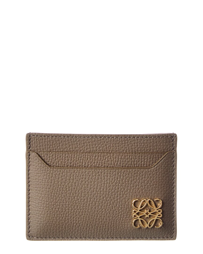 Loewe Anagram Plain Leather Card Holder In Brown
