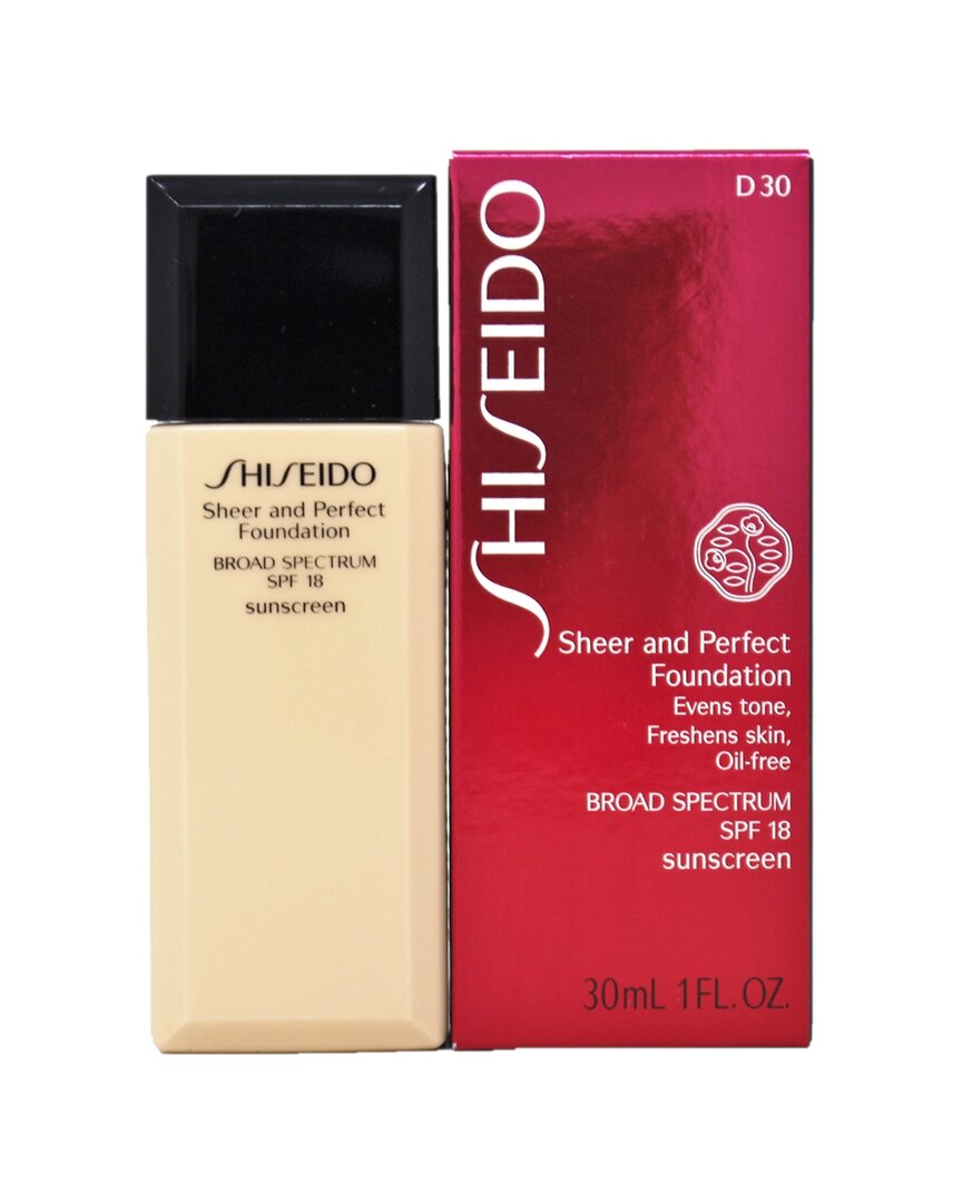 Shiseido 1oz D30 Very Rich Brown Sheer And Perfect Foundation Spf 18 In White