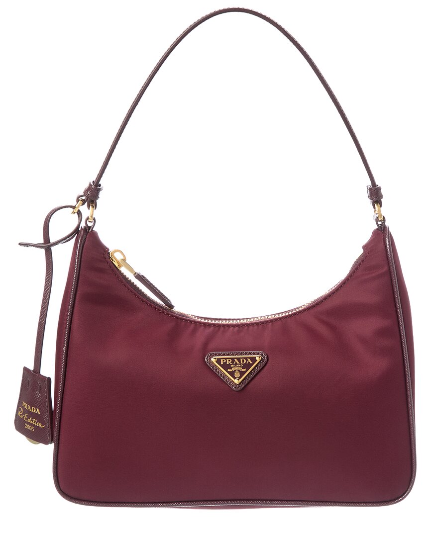 Prada Re-edition 2005 Re-nylon & Saffiano Leather Mini Bag In Red
