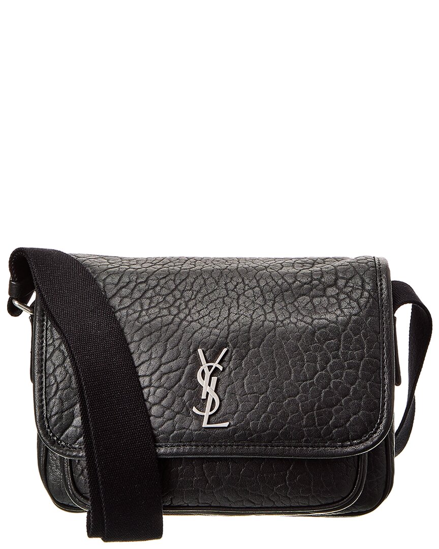 Saint Laurent Niki Small Grained Leather Messenger Bag In Black