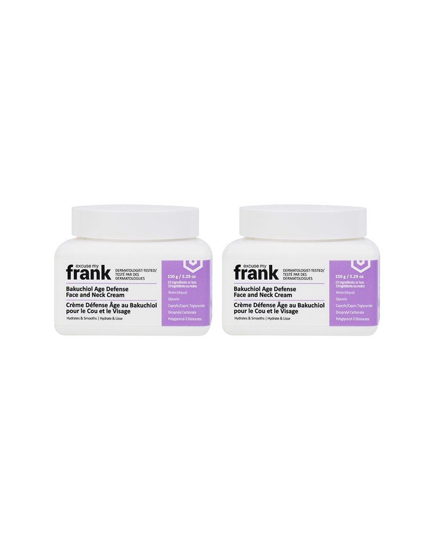 Excuse My Frank Unisex 5.07oz Bakuchiol Age Defense Face & Neck Cream Pack Of 2