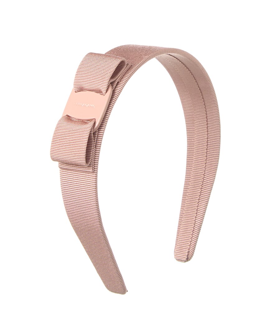 Ferragamo Grosgrain Bow Headband In Rose