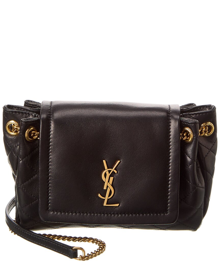 Saint Laurent Nolita Mini Leather Shoulder Bag In Black