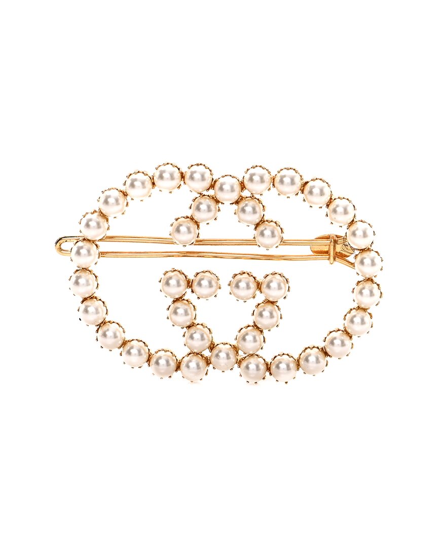 Gucci Metal Pearl Interlocking-g Hair Clip (authentic Pre-loved)