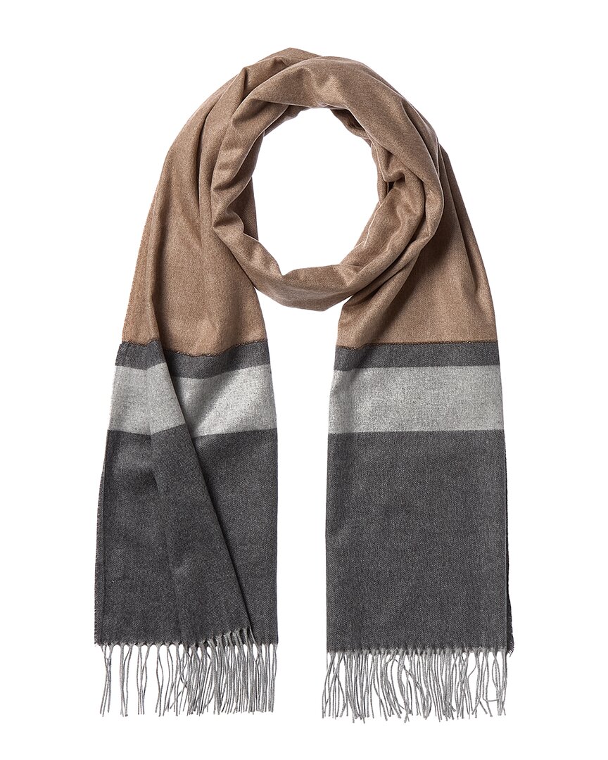 Brunello Cucinelli Silk Scarf In Gray