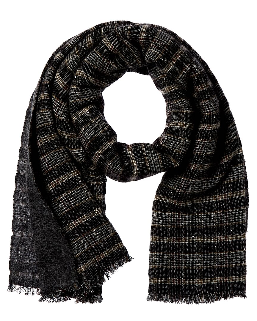 Brunello Cucinelli Cashmere & Silk-blend Scarf In Black