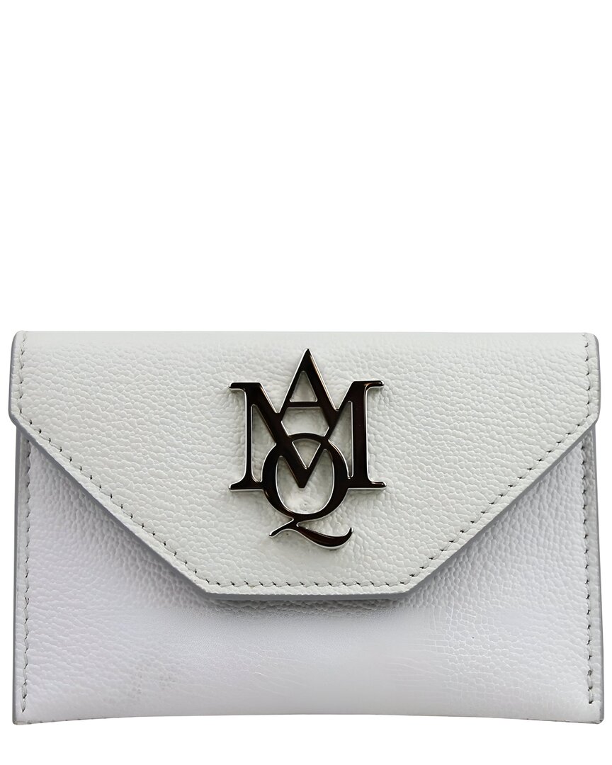 Alexander Mcqueen Leather Card Holder In White