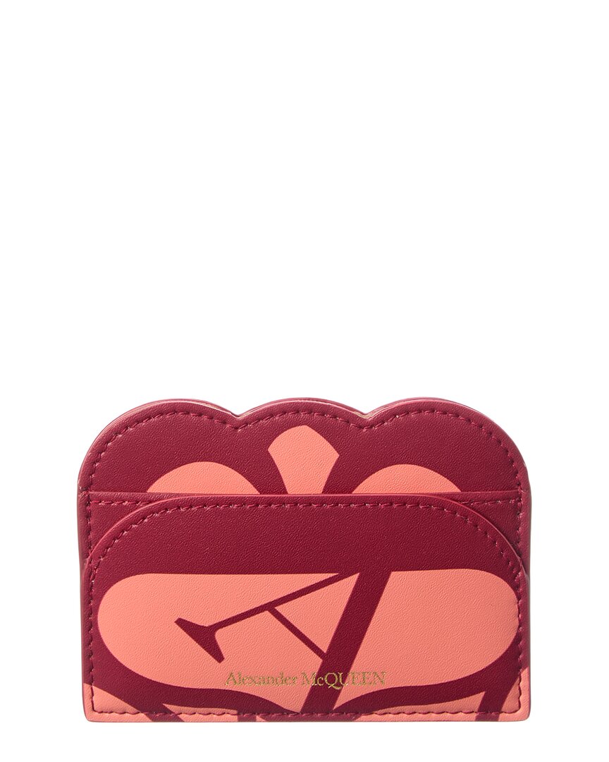 Alexander Mcqueen Leather Card Case In Red
