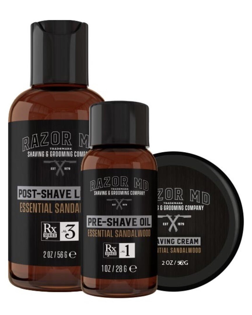 Razor Md 3pc Rx Travel Trio Kit-sandalwood Set