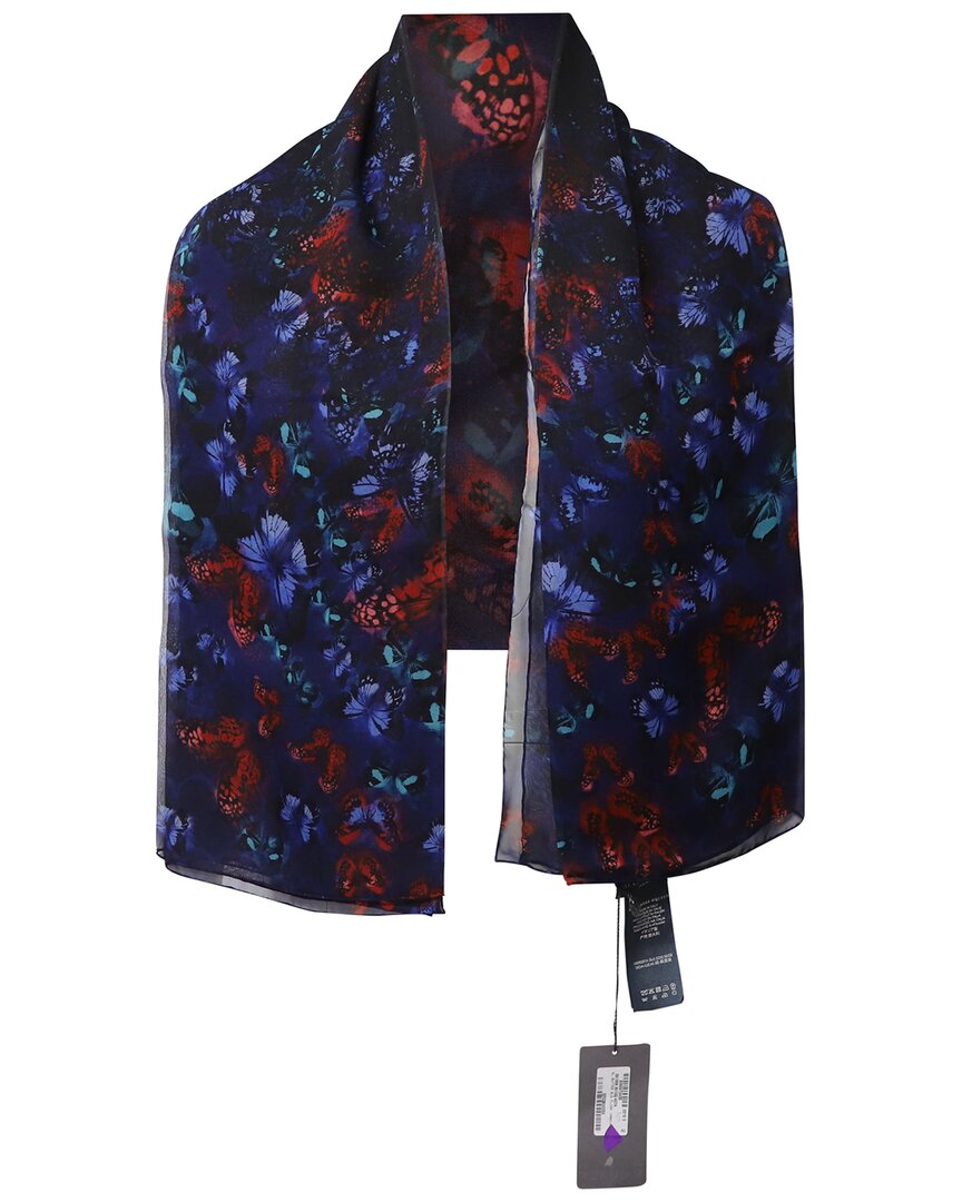 Alexander Mcqueen Butterfly In Flight Scarf (authentic Pre-loved) In Brown