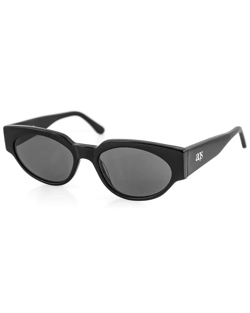 Aqs Unisex Maddy 52mm Polarized Sunglasses In Black