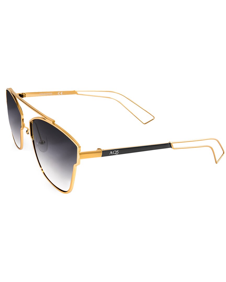 Aqs Unisex Emery 59mm Polarized Sunglasses In Gold display picture 2