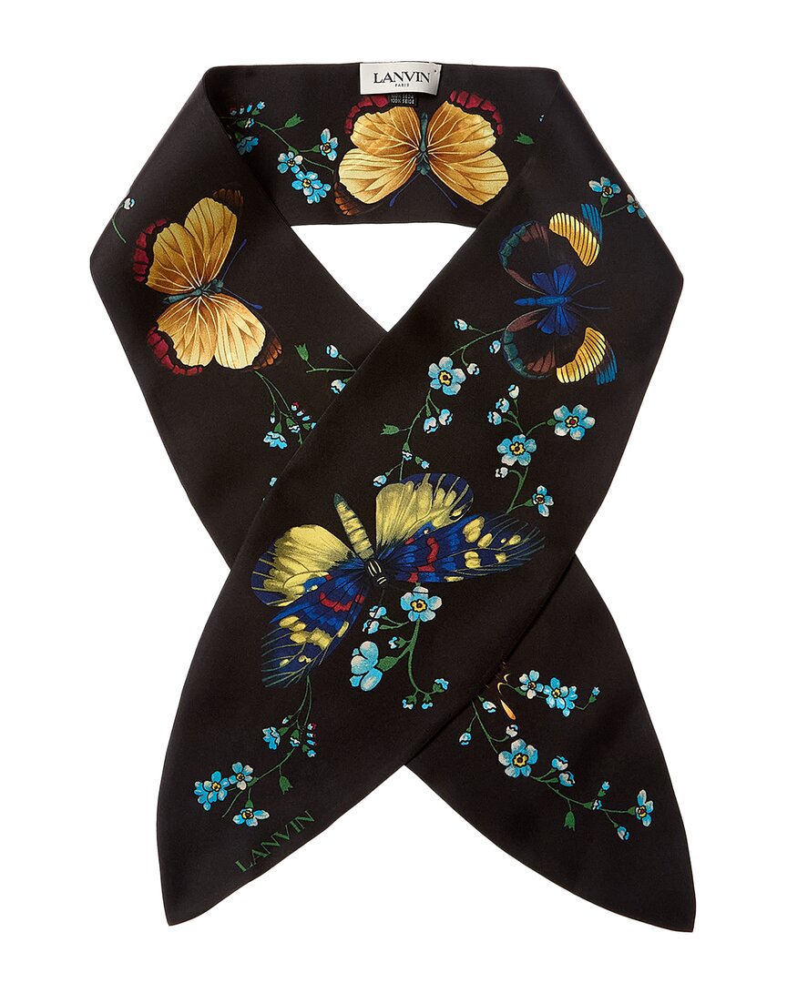 Lanvin Butterfly Silk Bandeau In Black