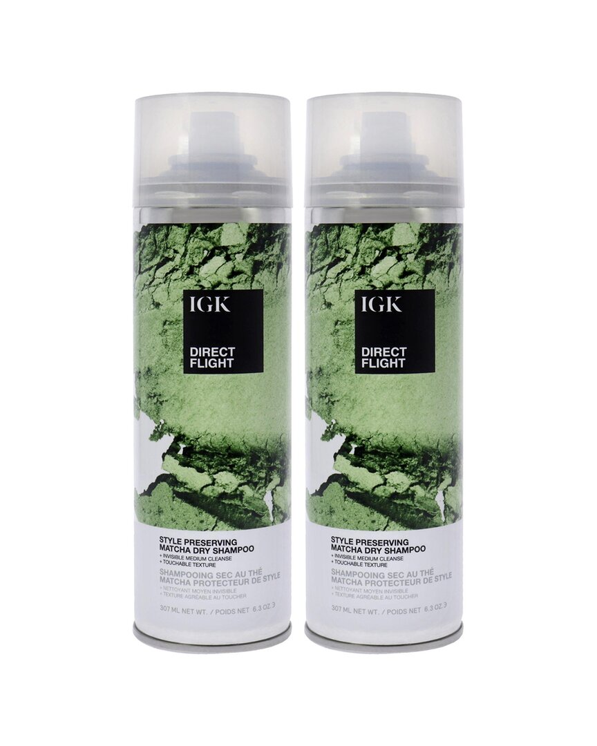 Igk Unisex 6.3oz Direct Flight Matcha Dry Shampoo - Pack Of 2 In Green
