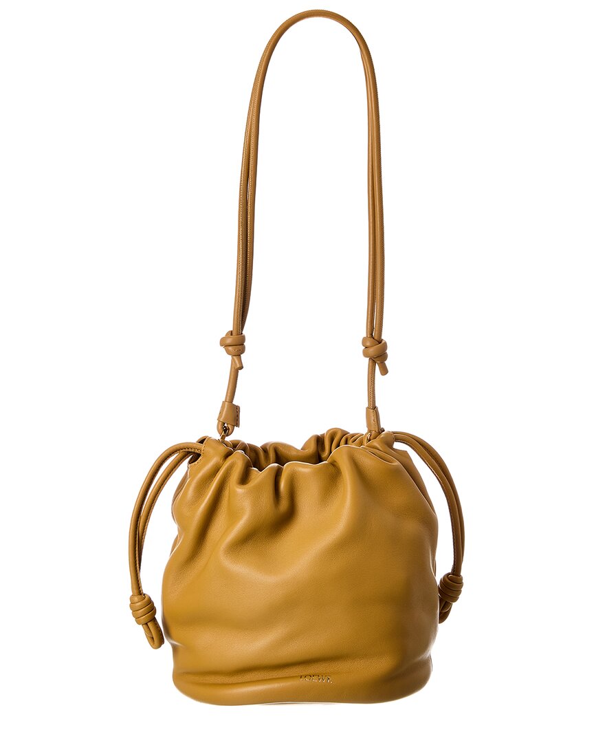 Loewe Flamenco Leather Bucket Bag In Brown