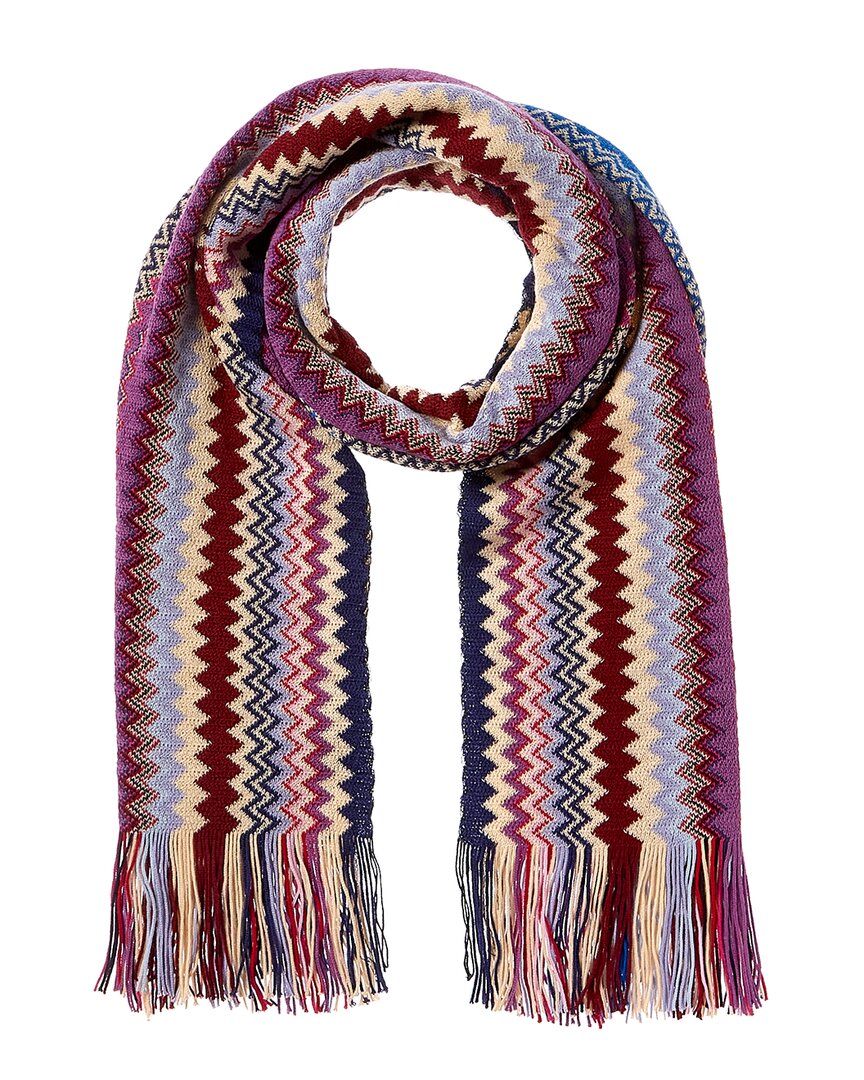 Missoni Wool-blend Scarf In Blue