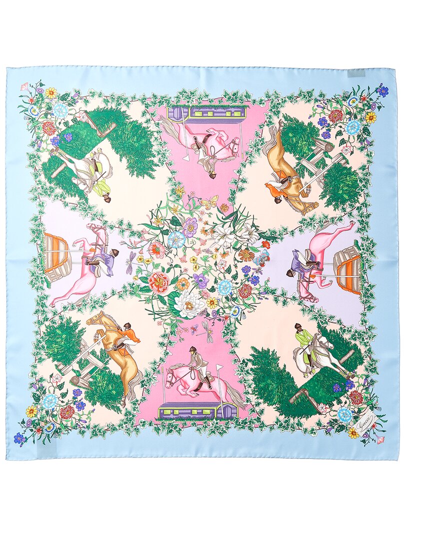 Gucci Gg Floral Silk Scarf1