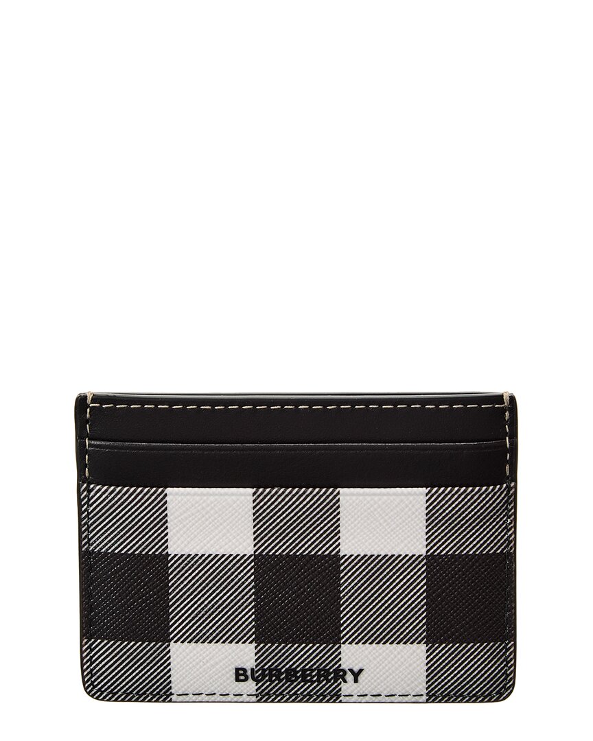 BURBERRY BURBERRY EXAGGERATED CHECK E-CANVAS & LEATHER CARD CASE