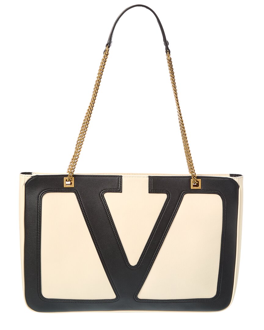Valentino Viva Medium Leather Tote In Black