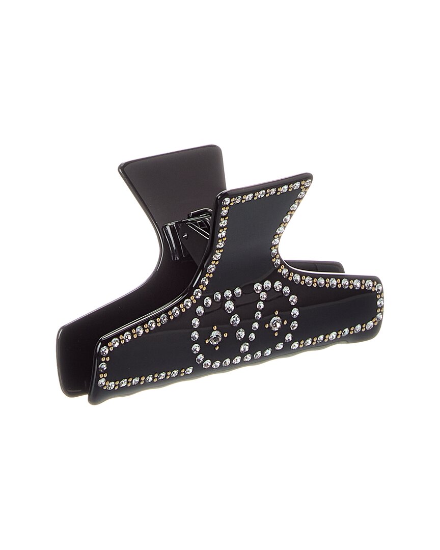 Valentino Garavani Hair Accessories Rhinestone Embellishments In Black