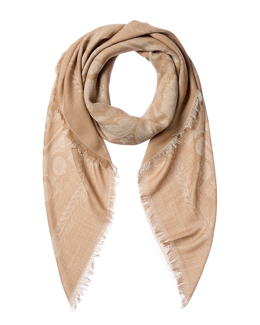 Versace Wool-blend Scarf In Pink