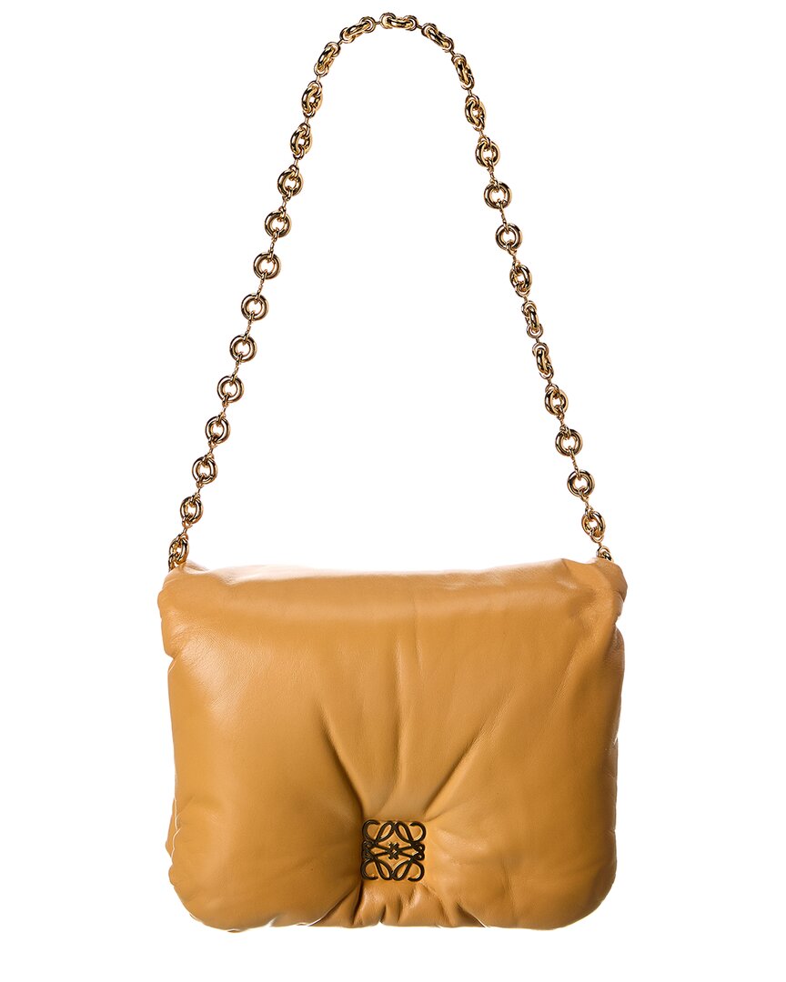 Loewe Goya Puffer Leather Shoulder Bag In Brown