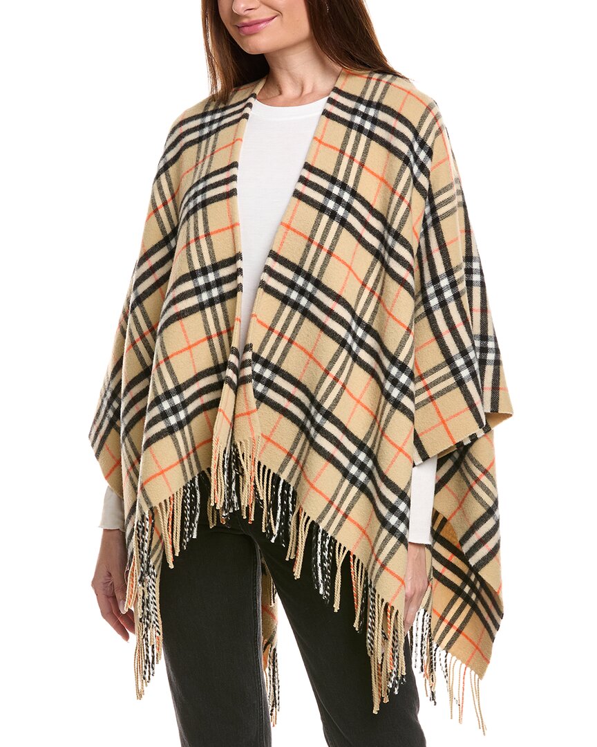 Burberry Check Wool & Cashmere-blend Cape In Multi