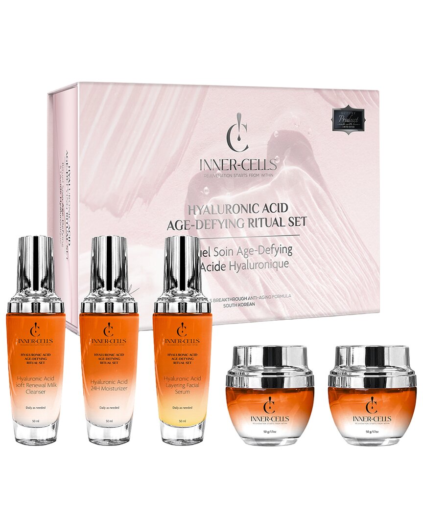 Inner Cells Unisex 7oz Hyaluronic Acid Age-defying Ritual Set In Transparent