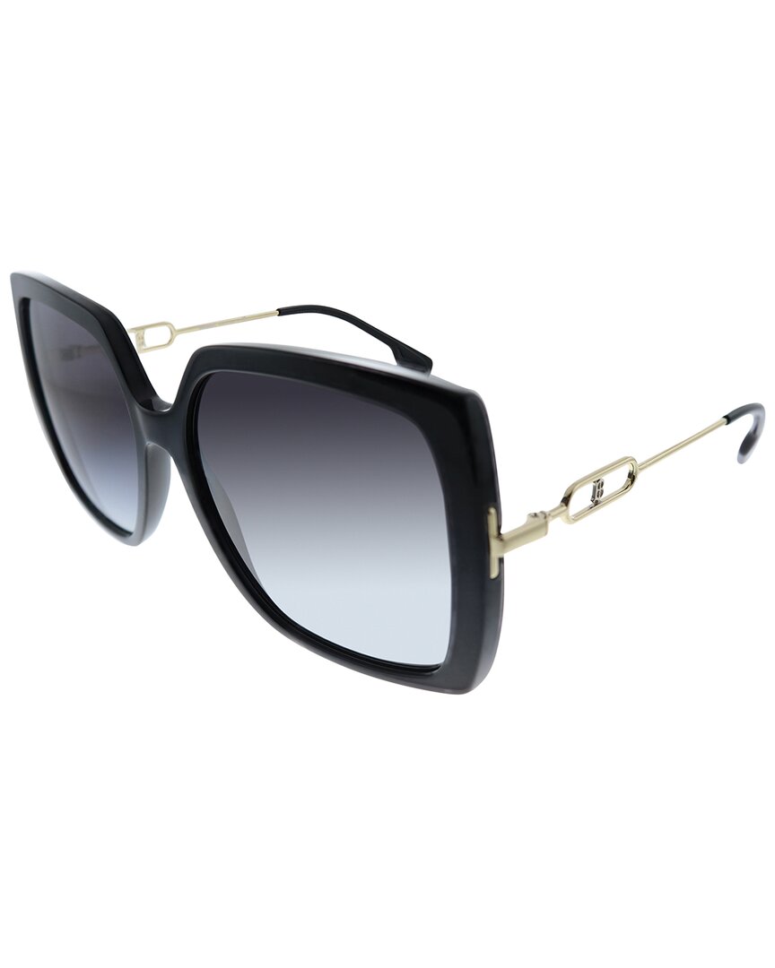 Shop Burberry Women's Be4332 57mm Sunglasses In Black