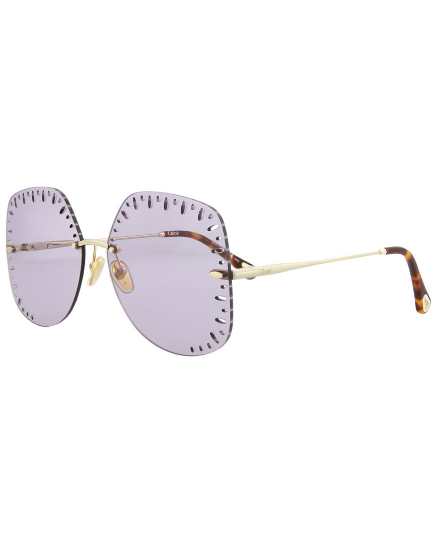 Shop Chloé Women's Ch0111s 63mm Sunglasses In Gold