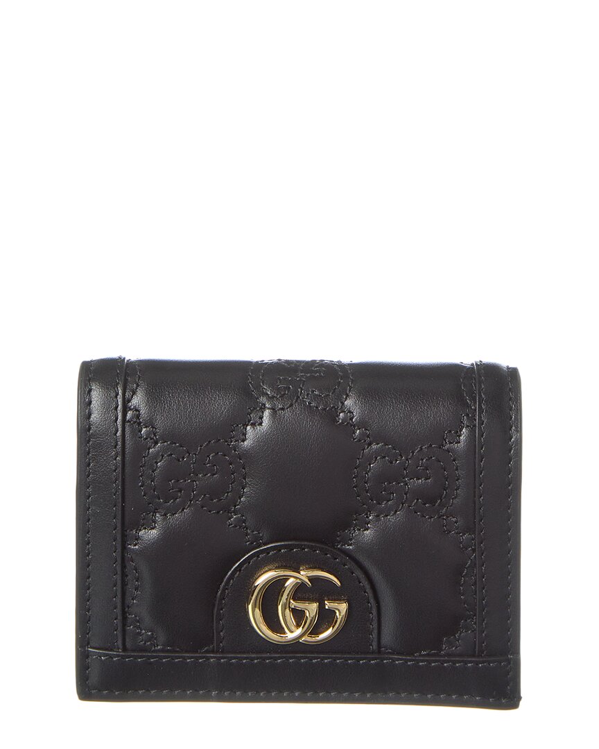 Shop Gucci Gg Marmont Matelassé Leather Card Case In Black