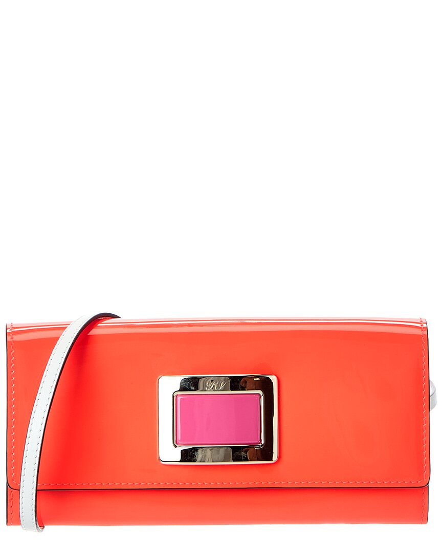 Roger Vivier Leather Wallet On Strap In Orange