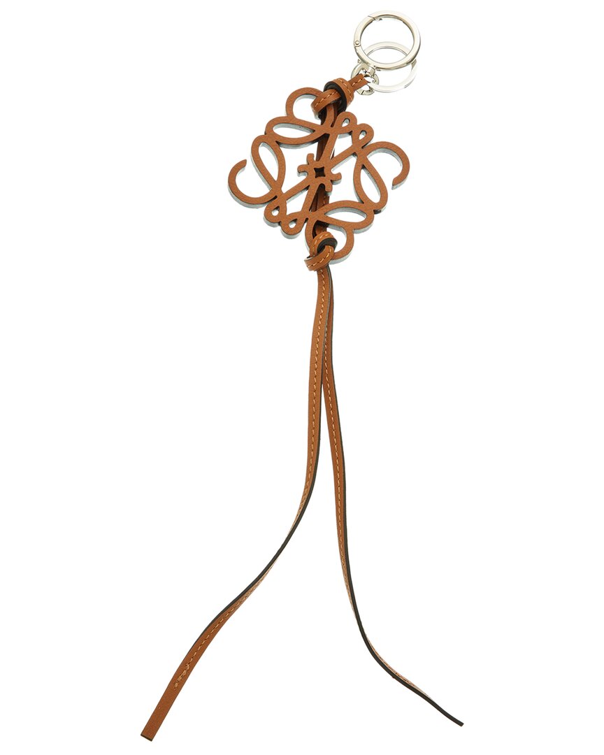 Loewe Brown Leather Anagram Pendant In Brown
